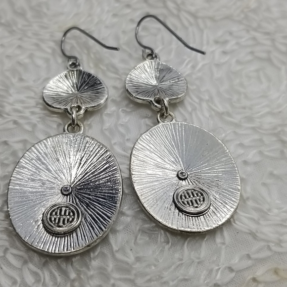 COPY - Dana Buchman Circle Bib Silver Necklace Earring - Picture 10 of 10